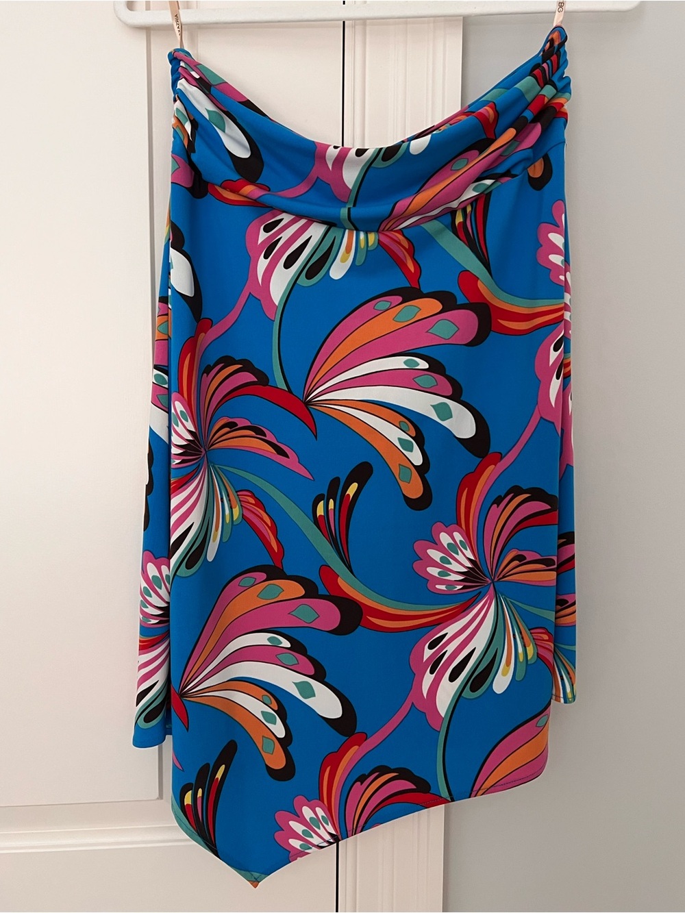 BCBGMaxAzria Blue Multicolor Floral Skirt